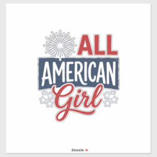 All American Girl Patriotic Vintage Shirt Design_1