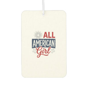All American Girl Patriotic Vintage Shirt Design_1 Car Air Freshener