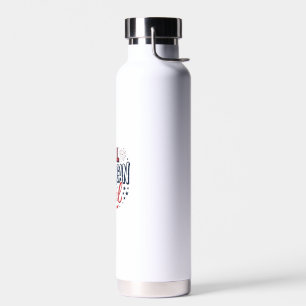All American Girl Patriotic Vintage Vector Design_ Water Bottle
