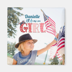 All American Girl Personalised Magnet