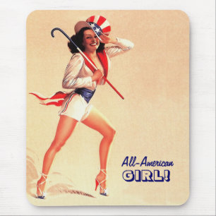 All-American Girl. Retro Pin-up Mouse Mat