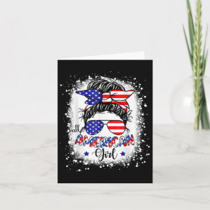 All American Girl Shirt Usa Flag 4th July Women Ki Card