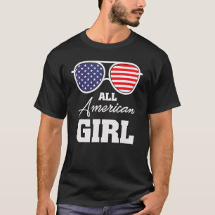 All American Girl Sunglasses July 4th T-Shirt