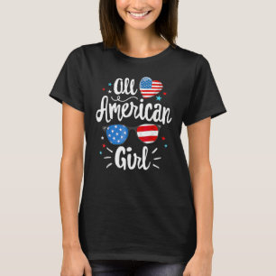 All American Girl Women American Flag 4th Of July T-Shirt