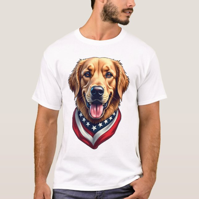 All American Golden Retriever Vintage Tee 4 (Front)