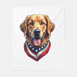 All American Golden Retriever Vintage Tee 4 Fleece Blanket