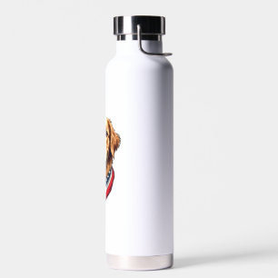 All American Golden Retriever Vintage Tee 4 Water Bottle
