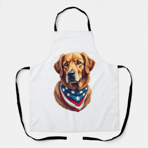 All American Golden Retriever Vintage Tee Apron