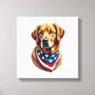 All American Golden Retriever Vintage Tee Canvas Print