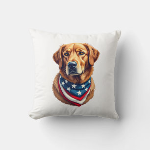 All American Golden Retriever Vintage Tee Cushion