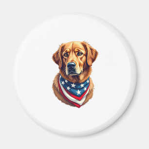 All American Golden Retriever Vintage Tee Magnet
