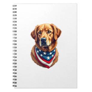 All American Golden Retriever Vintage Tee Notebook