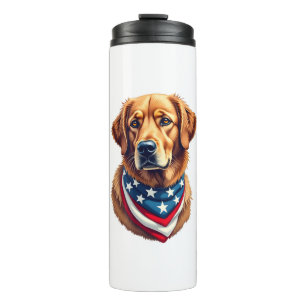 All American Golden Retriever Vintage Tee Thermal Tumbler