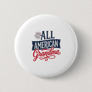 All American Grandma Patriotic Firework Design_1 6 Cm Round Badge