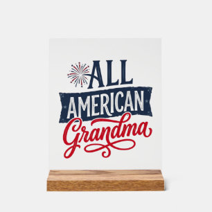 All American Grandma Patriotic Firework Design_1 Acrylic Sign
