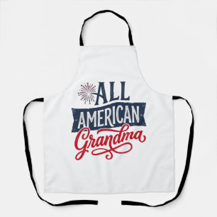 All American Grandma Patriotic Firework Design_1 Apron