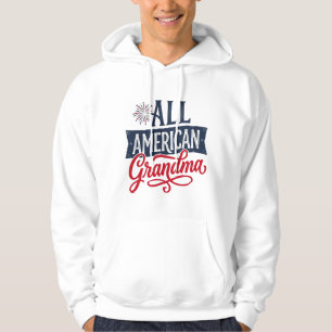 All American Grandma Patriotic Firework Design_1 Hoodie