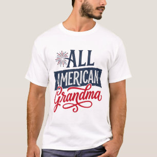 All American Grandma Patriotic Firework Design_1 T-Shirt