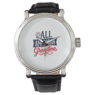 All American Grandma Patriotic Firework Design_1 Watch