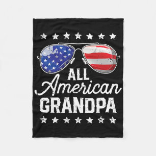 All American Grandpa 4th Of July Family Matching S Fleece Blanket