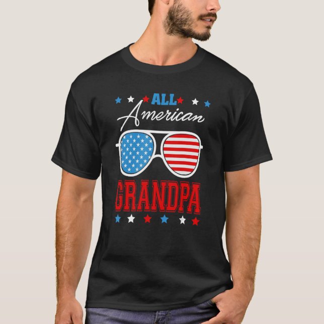 All American Grandpa 4th Of July Sunglasses Matchi T-Shirt (Front)