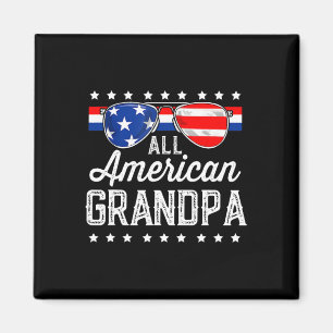 All American Grandpa 4th Of July Usa Sungles Mens  Magnet