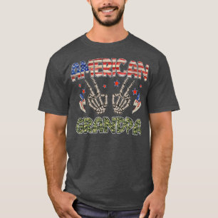 All American Grandpa Skeleton 4th Of July Patrioti T-Shirt