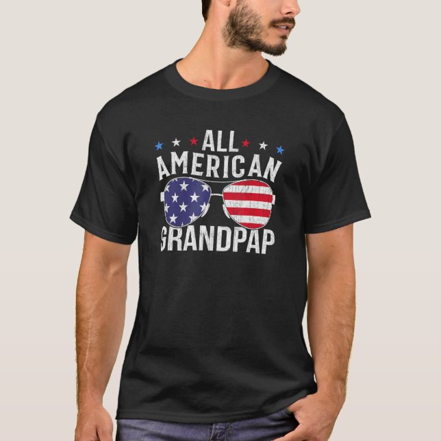 All American Grandpap USA Flag Sunglasses 4th Of J T-Shirt (Front)