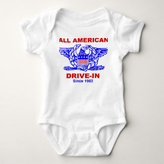 All American HAMBURGER Drive in baby jersey Baby Bodysuit