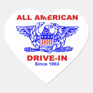 All American Hamburger Drive In HEART Sticker
