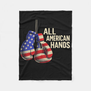 All American Hands Boxing Gloves – Patriotic Usa F Fleece Blanket