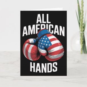 All American Hands Boxing Gloves Patriotic Usa Fla Card