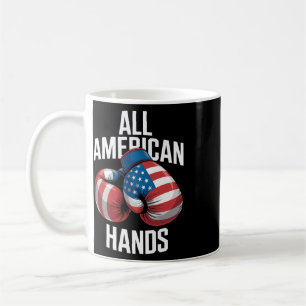 All American Hands Boxing Gloves Patriotic Usa Fla Coffee Mug
