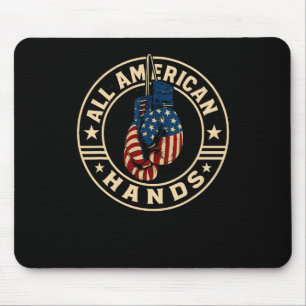 All American Hands Boxing Gloves Patriotic Usa Fla Mouse Mat