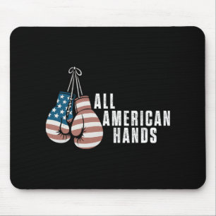 All American Hands Boxing Gloves Usa Flag Patrioti Mouse Mat