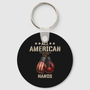 All American Hands Boxing Patriotic Usa Flag Glove Key Ring