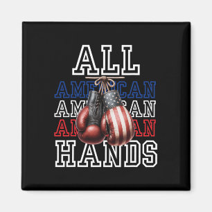 All American Hands Usa Flag Boxing Gloves Tee Magnet