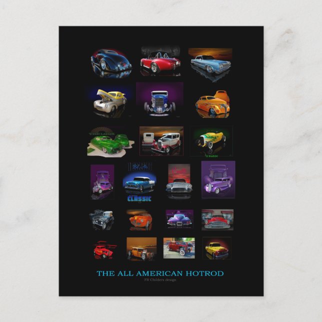 All American Hot Rod Postcard (Front)