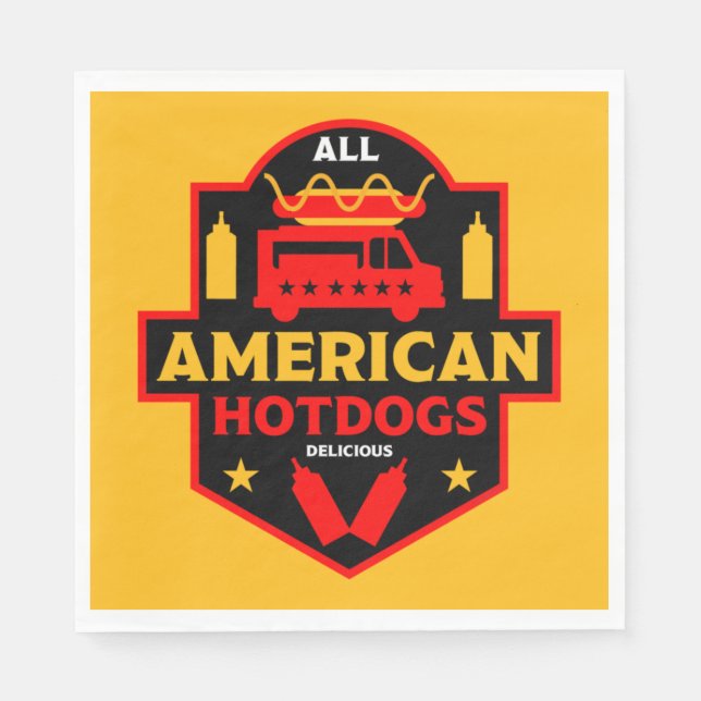 All American Hotdogs Foodies  Napkin (Front)