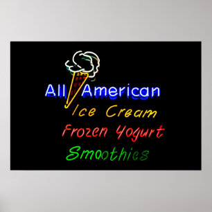 All-American Ice Cream, Frozen Yogurt and Smoothie Poster
