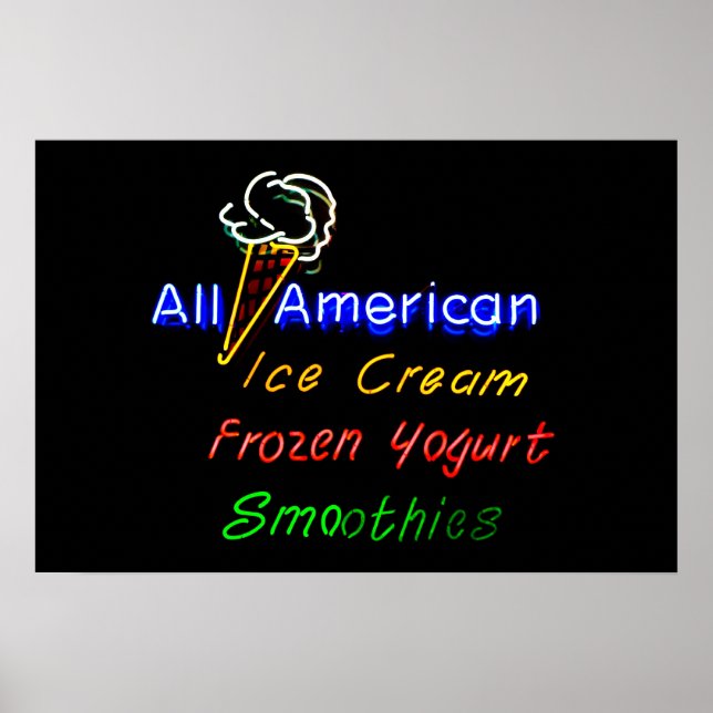 All-American Ice Cream, Frozen Yogurt and Smoothie Poster (Front)