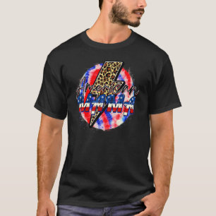 All American Mama 4th Of July Leopard Fourth Of Ju T-Shirt