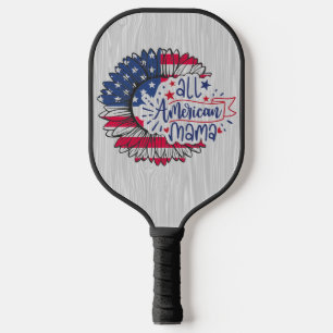 All American Mama American Flag Trendy Pickleball Paddle
