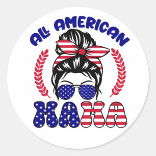 All American Mama Classic Round Sticker