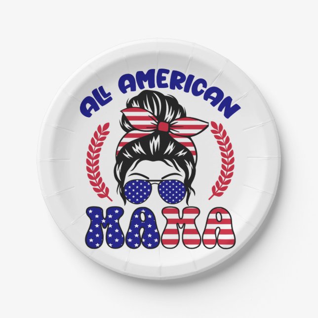 All American Mama  Paper Plate (Front)
