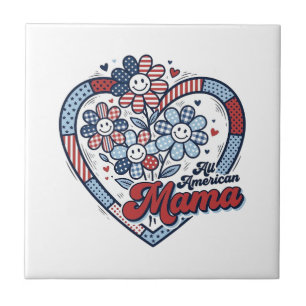 All American Mama Patriotic Flower Shirt Design_1 Tile