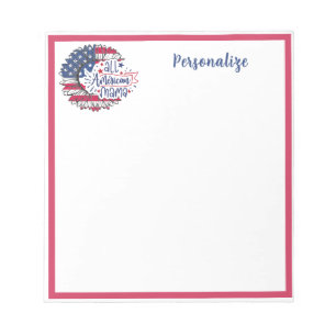 All American Mama US Flag Personalised Notepad