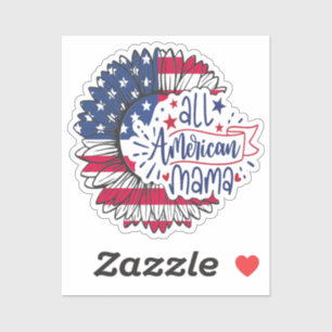 All American Mama USA Flag Red White Blue Patriot 