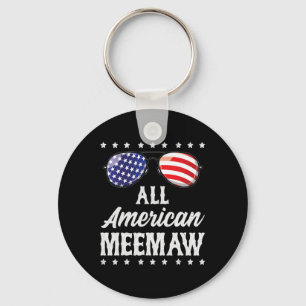All American Meemaw 4th Of July Independence Day P Key Ring