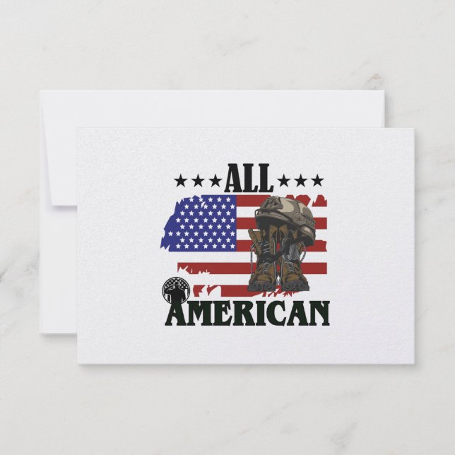 All American Military Boots, 4th Of July Thank You Card (Front)
